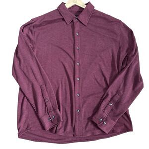 Bonobos Mens XXL 2X Maroon Red Button Down Thermal Waffle Knit Long sleeve Wool‎